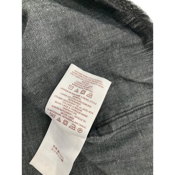 Blake Shelton Lands End Mens Long-Sleeve Button-Up Shirt L Cotton black western - Picture 5 of 8